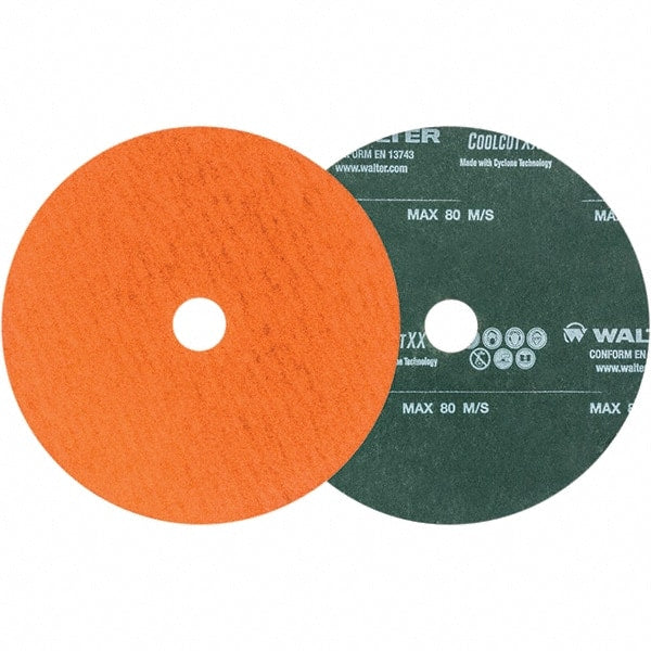 WALTER Surface Technologies - 6" Diam 7/8" Hole 120 Grit Fiber Disc - Ceramic - Exact Tooling