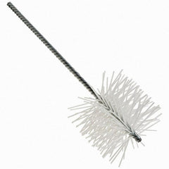 Brush Research Mfg. - 5-1/2" Diam Helical Nylon Tube Brush - Single Spiral, 0.079" Filament Diam, 8" Brush Length, 8" OAL, 0.292" Diam Galvanized Steel Shank - Exact Tooling