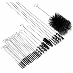 Brush Research Mfg. - 3/4" Diam Helical Nylon Tube Brush - Single Spiral, 0.028" Filament Diam, 3" Brush Length, 14" OAL, 0.245" Diam Galvanized Steel Shank - Exact Tooling