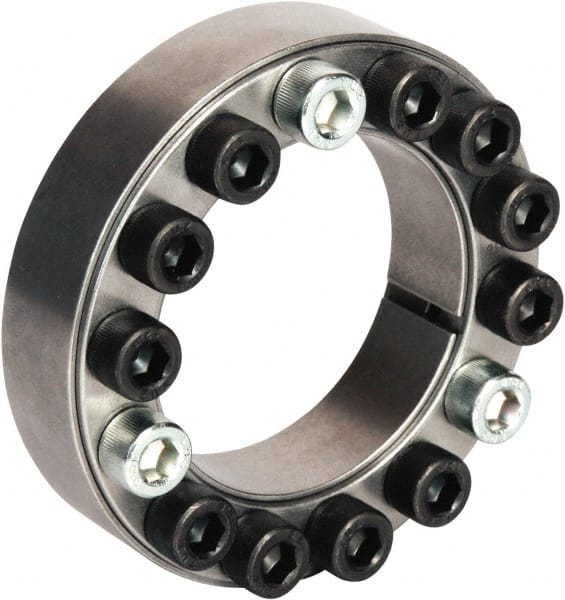 Climax Metal Products - M6 Thread, 18mm Bore Diam, 47mm OD, Shaft Locking Device - 8 Screws, 7,135 Lb Axial Load, 1.85" OAW, 0.669" Thrust Ring Width, 211 Ft/Lb Max Torque - Exact Tooling