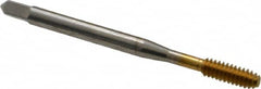Balax - #6-32 UNC H5 Thread Limit Bottoming Thread Forming Tap - High Speed Steel, TiN Finish, 2" OAL, 11/16" Thread Length, Right Hand Thread, Series BXB - Exact Tooling