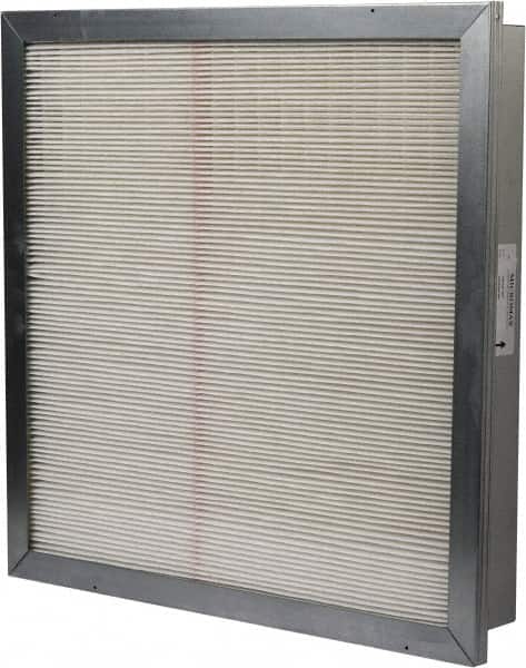 Made in USA - 24" Noml Height x 24" Noml Width x 4" Noml Depth, 85% Capture Efficiency, Wireless Pleated Air Filter - MERV 13, Microfiberglass Paper, Integrated Metal Frame, 500 Max FPM, 2,000 CFM, For Any Unit - Exact Tooling
