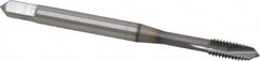 OSG - M4x0.70 Metric Coarse, 3 Flute, TiCN Finish, Vanadium High Speed Steel Spiral Point Tap - Plug Chamfer, Right Hand Thread, 2-1/8" OAL, 3/4" Thread Length, 0.168" Shank Diam, 6H Class of Fit - Exact Tooling