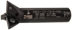 Dorian Tool - 60° Included Angle, 1-3/8 Inch Max Cutting Diameter, 3 Inserts, 5/8 Inch Shank Diameter, TDEX 160308-EN Insert Style, Indexable Dovetail Cutter - 2.862 Inch Overall Length - Exact Tooling