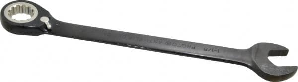 Proto - 1-1/8" 12 Point Combination Wrench - 15° Head Angle, 15-7/8" OAL, Steel, Black Chrome Finish - Exact Tooling