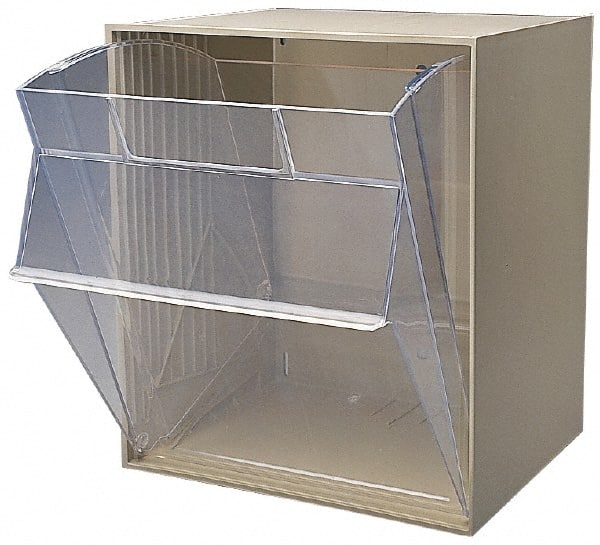 Quantum Storage - 11-13/16" Wide x 13-7/8" High x 11-7/8" Deep, Small Parts Tip Out Stacking Bin Organizer - Polystyrene Frame, 1 Compartments, 11-1/16" Wide x 13-5/8" High x 8-7/8" Deep Bin - Exact Tooling