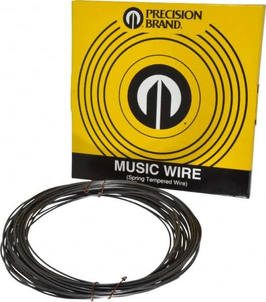 Value Collection - 30 Gage, 0.08 Inch Diameter x 59 Ft. Long, High Carbon Steel, Tempered Music Wire Coil - ASTM A228, 1 Lb. Shipping Weight - Exact Tooling