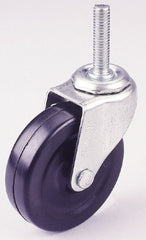 Albion - 5" Diam x 15/16" Wide x 5-5/8" OAH Stem Mount Swivel Caster - TPR, 125 Lb Capacity, Plain Bearing, 1/2-13 x 1-1/2" Threaded Stem - Exact Tooling