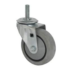 Albion - 4" Diam x 1-1/4" Wide x 5-13/32" OAH Stem Mount Swivel Caster - TPR, 200 Lb Capacity, Ball Bearing, 1/2-13 x 1-1/2" Threaded Stem - Exact Tooling