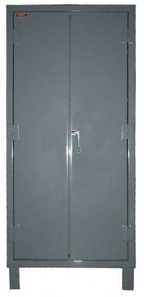 Lyon - 4 Shelf Locking Storage Cabinet - Steel, 36" Wide x 24" Deep x 82" High, Gray - Exact Tooling