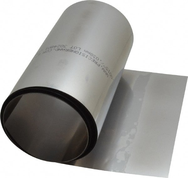 Made in USA - 100 Inch Long x 6 Inch Wide x 0.0015 Inch Thick, Roll Shim Stock - Steel - Exact Tooling