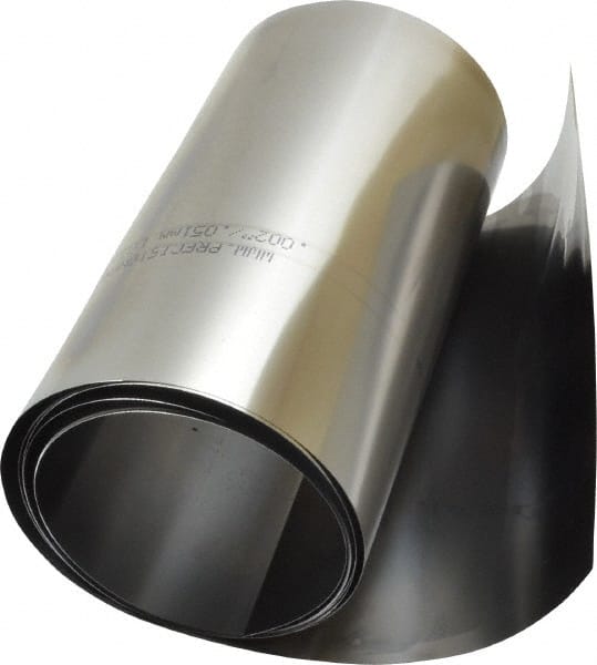 Made in USA - 100 Inch Long x 6 Inch Wide x 0.002 Inch Thick, Roll Shim Stock - Steel - Exact Tooling