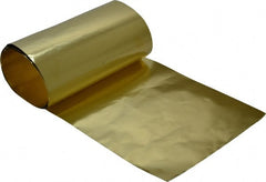 Made in USA - 100 Inch Long x 6 Inch Wide x 0.001 Inch Thick, Roll Shim Stock - Brass - Exact Tooling