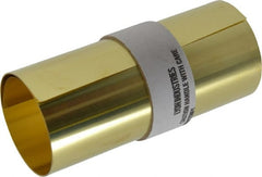 Made in USA - 100 Inch Long x 6 Inch Wide x 0.002 Inch Thick, Roll Shim Stock - Brass - Exact Tooling