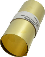Made in USA - 100 Inch Long x 6 Inch Wide x 0.003 Inch Thick, Roll Shim Stock - Brass - Exact Tooling