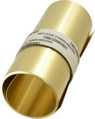 Made in USA - 100 Inch Long x 6 Inch Wide x 0.008 Inch Thick, Roll Shim Stock - Brass - Exact Tooling