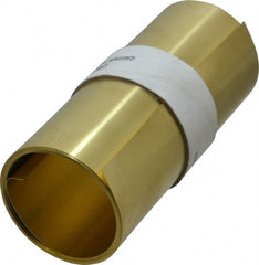 Made in USA - 100 Inch Long x 6 Inch Wide x 0.01 Inch Thick, Roll Shim Stock - Brass - Exact Tooling