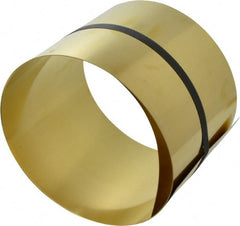 Made in USA - 100 Inch Long x 6 Inch Wide x 0.012 Inch Thick, Roll Shim Stock - Brass - Exact Tooling