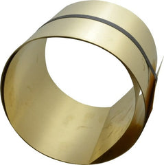 Made in USA - 100 Inch Long x 6 Inch Wide x 0.015 Inch Thick, Roll Shim Stock - Brass - Exact Tooling
