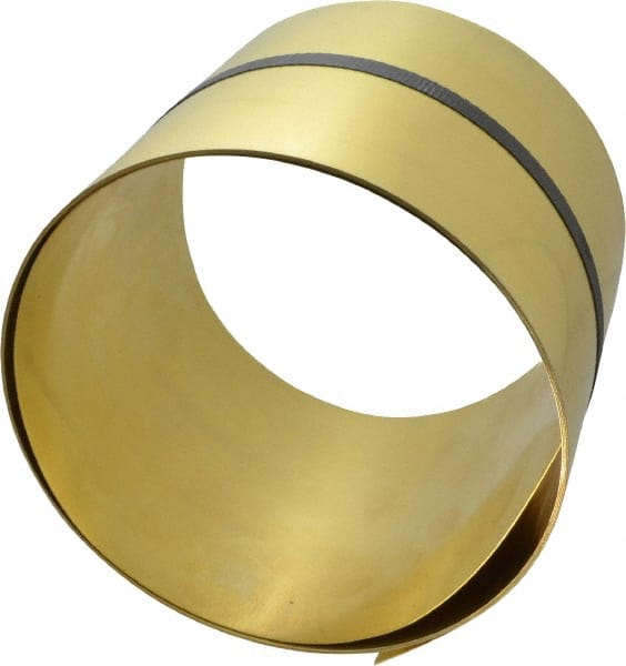 Made in USA - 100 Inch Long x 6 Inch Wide x 0.02 Inch Thick, Roll Shim Stock - Brass - Exact Tooling