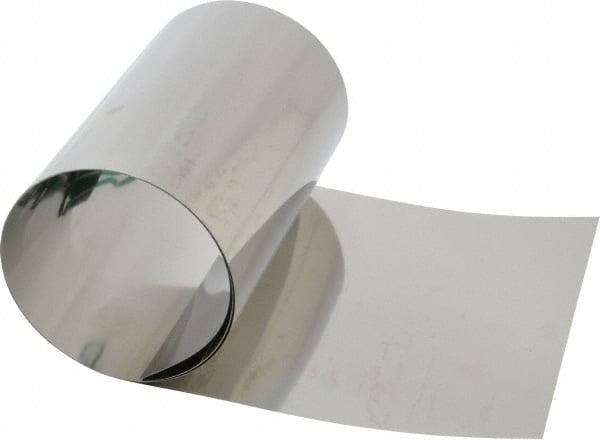 Made in USA - 50 Inch Long x 6 Inch Wide x 0.004 Inch Thick, Roll Shim Stock - Stainless Steel - Exact Tooling