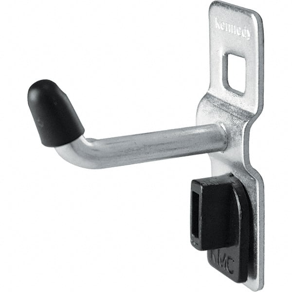 Kennedy - 1/4" Diam, 1" Long Single Vertical End Pegboard Hook - Steel - Exact Tooling