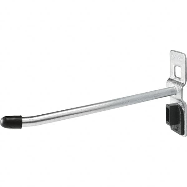 Kennedy - 1/4" Diam, 3-15/16" Long Single Angled End Pegboard Hook - Steel - Exact Tooling