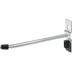 Kennedy - 1/4" Diam, 3-15/16" Long Single Angled End Pegboard Hook - Steel - Exact Tooling