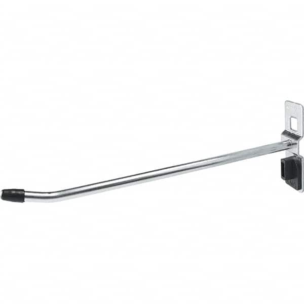 Kennedy - 1/4" Diam, 5-15/16" Long Single Angled End Pegboard Hook - Steel - Exact Tooling