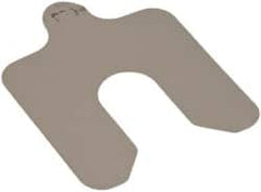 Made in USA - 20 Piece, 2 Inch Long x 2 Inch Wide x 0.001 Inch Thick, Slotted Shim Stock - Stainless Steel, 5/8 Inch Wide Slot - Exact Tooling