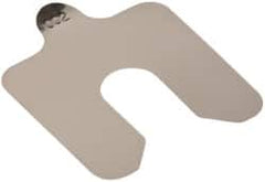 Made in USA - 20 Piece, 2 Inch Long x 2 Inch Wide x 0.002 Inch Thick, Slotted Shim Stock - Stainless Steel, 5/8 Inch Wide Slot - Exact Tooling