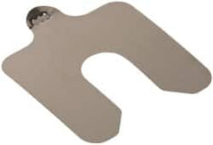 Made in USA - 20 Piece, 2 Inch Long x 2 Inch Wide x 0.003 Inch Thick, Slotted Shim Stock - Stainless Steel, 5/8 Inch Wide Slot - Exact Tooling