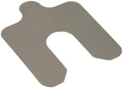 Made in USA - 20 Piece, 2 Inch Long x 2 Inch Wide x 0.004 Inch Thick, Slotted Shim Stock - Stainless Steel, 5/8 Inch Wide Slot - Exact Tooling