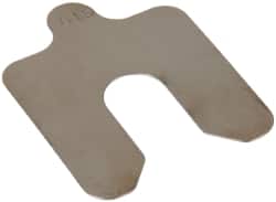 Made in USA - 10 Piece, 2 Inch Long x 2 Inch Wide x 0.015 Inch Thick, Slotted Shim Stock - Stainless Steel, 5/8 Inch Wide Slot - Exact Tooling