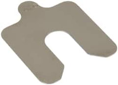 Made in USA - 10 Piece, 2 Inch Long x 2 Inch Wide x 0.02 Inch Thick, Slotted Shim Stock - Stainless Steel, 5/8 Inch Wide Slot - Exact Tooling