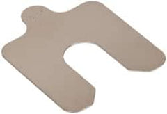 Made in USA - 10 Piece, 2 Inch Long x 2 Inch Wide x 0.025 Inch Thick, Slotted Shim Stock - Stainless Steel, 5/8 Inch Wide Slot - Exact Tooling