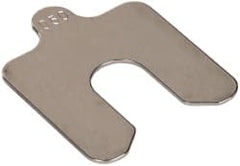Made in USA - 5 Piece, 2 Inch Long x 2 Inch Wide x 0.05 Inch Thick, Slotted Shim Stock - Stainless Steel, 5/8 Inch Wide Slot - Exact Tooling