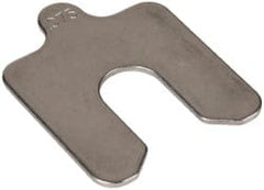Made in USA - 5 Piece, 2 Inch Long x 2 Inch Wide x 0.075 Inch Thick, Slotted Shim Stock - Stainless Steel, 5/8 Inch Wide Slot - Exact Tooling
