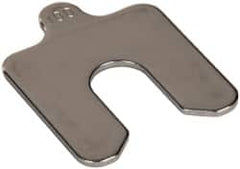 Made in USA - 5 Piece, 2 Inch Long x 2 Inch Wide x 0.1 Inch Thick, Slotted Shim Stock - Stainless Steel, 5/8 Inch Wide Slot - Exact Tooling