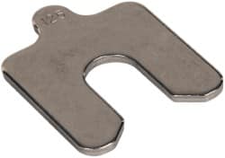 Made in USA - 5 Piece, 2 Inch Long x 2 Inch Wide x 0.125 Inch Thick, Slotted Shim Stock - Stainless Steel, 5/8 Inch Wide Slot - Exact Tooling