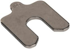Made in USA - 5 Piece, 2 Inch Long x 2 Inch Wide x 0.125 Inch Thick, Slotted Shim Stock - Stainless Steel, 5/8 Inch Wide Slot - Exact Tooling