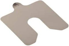 Made in USA - 20 Piece, 3 Inch Long x 3 Inch Wide x 0.003 Inch Thick, Slotted Shim Stock - Stainless Steel, 3/4 Inch Wide Slot - Exact Tooling