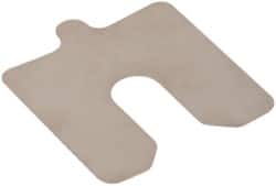 Made in USA - 20 Piece, 3 Inch Long x 3 Inch Wide x 0.004 Inch Thick, Slotted Shim Stock - Stainless Steel, 3/4 Inch Wide Slot - Exact Tooling