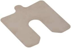 Made in USA - 20 Piece, 3 Inch Long x 3 Inch Wide x 0.004 Inch Thick, Slotted Shim Stock - Stainless Steel, 3/4 Inch Wide Slot - Exact Tooling