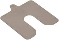 Made in USA - 10 Piece, 3 Inch Long x 3 Inch Wide x 0.015 Inch Thick, Slotted Shim Stock - Stainless Steel, 3/4 Inch Wide Slot - Exact Tooling