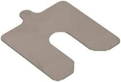 Made in USA - 10 Piece, 3 Inch Long x 3 Inch Wide x 0.02 Inch Thick, Slotted Shim Stock - Stainless Steel, 3/4 Inch Wide Slot - Exact Tooling