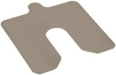 Made in USA - 10 Piece, 3 Inch Long x 3 Inch Wide x 0.025 Inch Thick, Slotted Shim Stock - Stainless Steel, 3/4 Inch Wide Slot - Exact Tooling