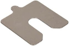 Made in USA - 5 Piece, 3 Inch Long x 3 Inch Wide x 0.05 Inch Thick, Slotted Shim Stock - Stainless Steel, 3/4 Inch Wide Slot - Exact Tooling