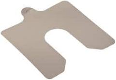 Made in USA - 20 Piece, 4 Inch Long x 4 Inch Wide x 0.001 Inch Thick, Slotted Shim Stock - Stainless Steel, 1-1/4 Inch Wide Slot - Exact Tooling