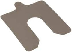 Made in USA - 20 Piece, 4 Inch Long x 4 Inch Wide x 0.002 Inch Thick, Slotted Shim Stock - Stainless Steel, 1-1/4 Inch Wide Slot - Exact Tooling